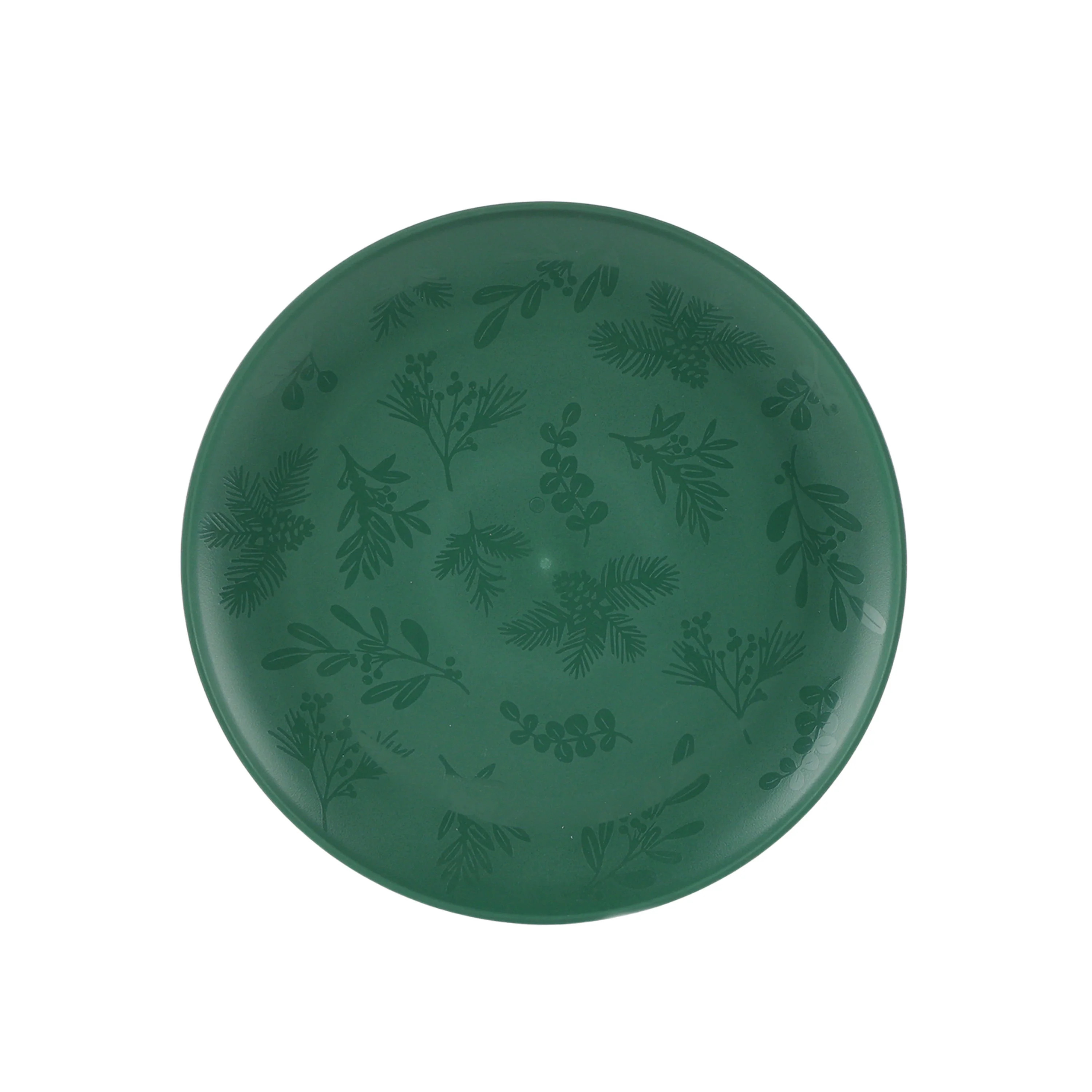 Mainstays 10.5 inch Round Plastic Etched Holly Plate, Green - Walmart.com | Walmart (US)