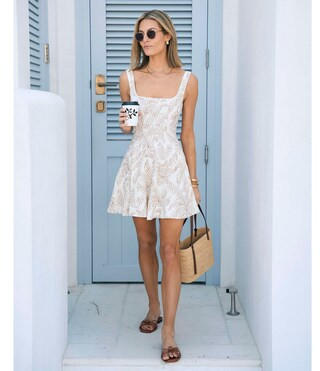 Antonio Melani x M.G. Style Nat Palm Drawing Linen Mini Dress | Dillard's | Dillard's