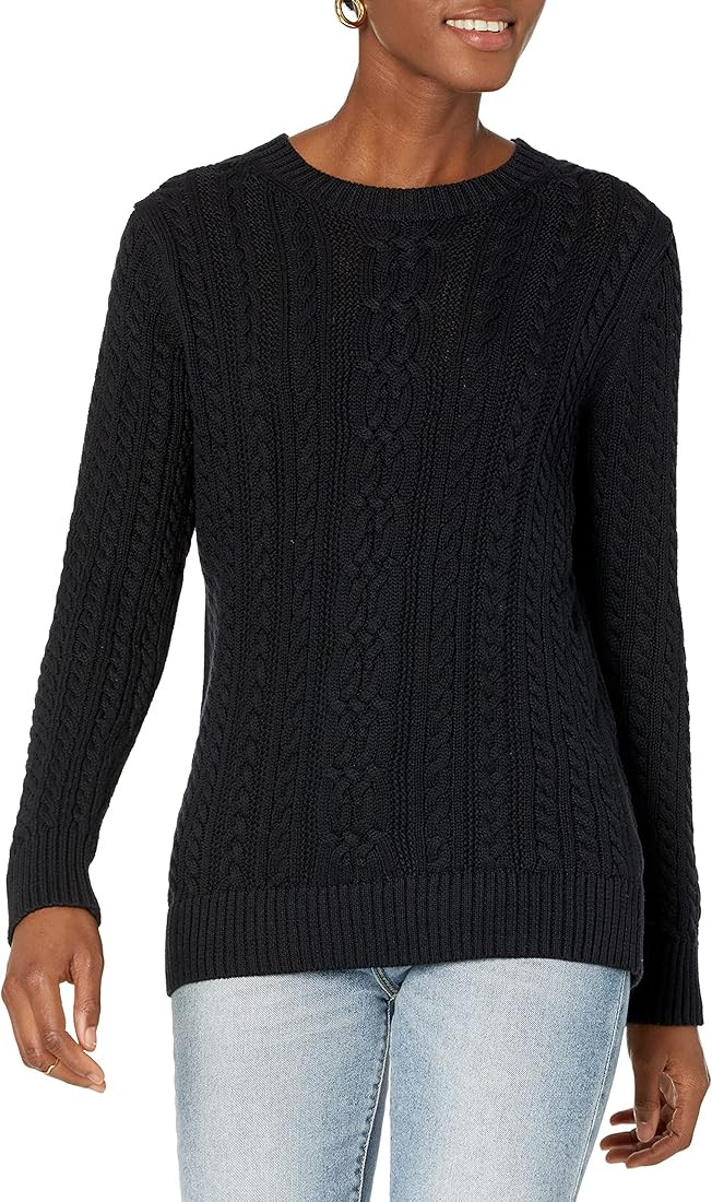 Amazon Essentials Women's Fisherman Cable Long-Sleeve Crewneck Sweater (Available in Plus Size) | Amazon (US)
