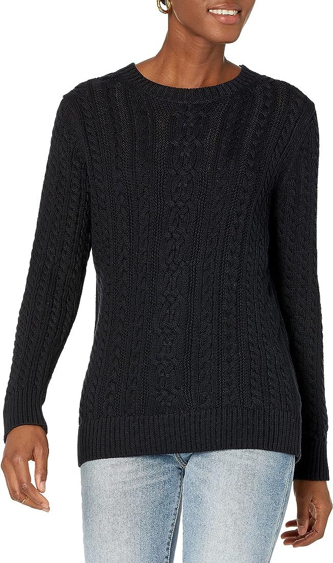 Amazon Essentials Women's Fisherman Cable Long-Sleeve Crewneck Sweater (Available in Plus Size) | Amazon (US)