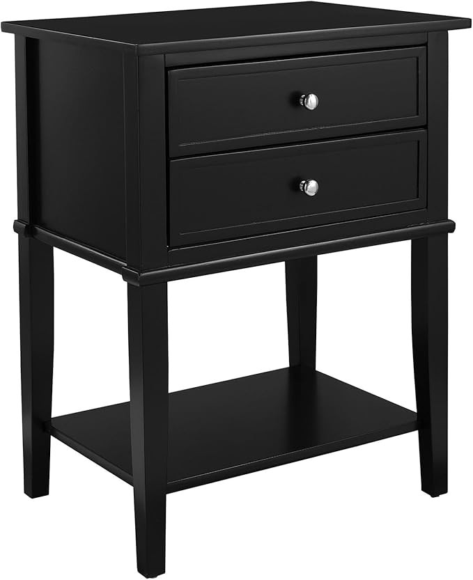 Ameriwood Home Franklin Accent Table with 2 Drawers, Black Finish, Engineered Wood Construction | Amazon (US)