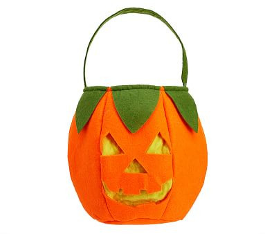 Light Up Pumpkin Puffy Halloween Treat Bag | Pottery Barn Kids