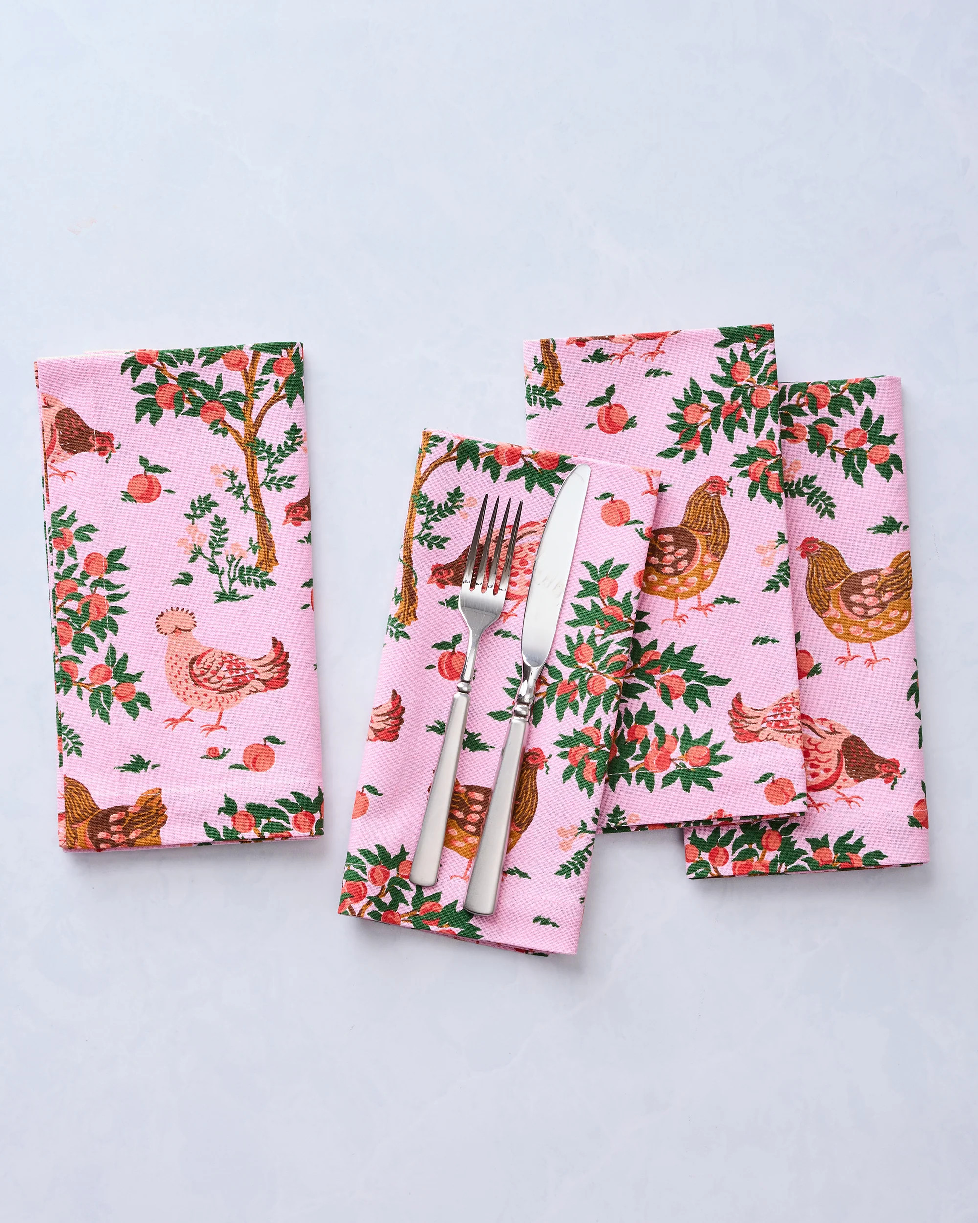 Hen House - Dinner Napkins Set Of 4 - Ballet Pink | Printfresh