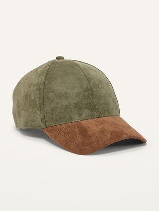 Color-Block Faux-Suede Gender-Neutral Baseball Cap | Old Navy (US)