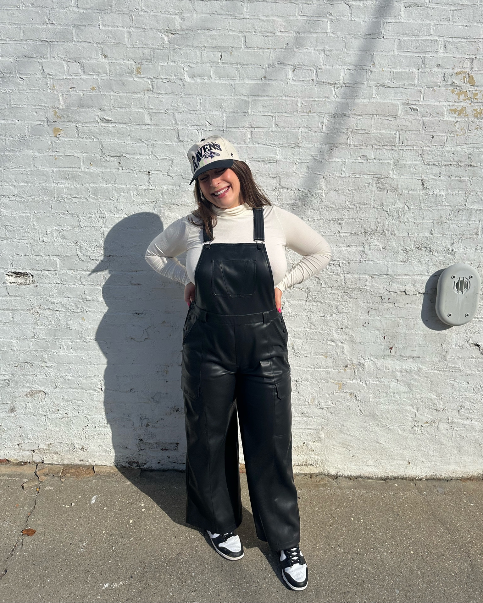 Football pregame tailgate vibes for the Baltimore Ravens. I was going for a fun and chic look without trying too hard. The vegan leather overalls elevated the look and got me so many compliments  

#LTKstyletip #LTKMostLoved #LTKmidsize