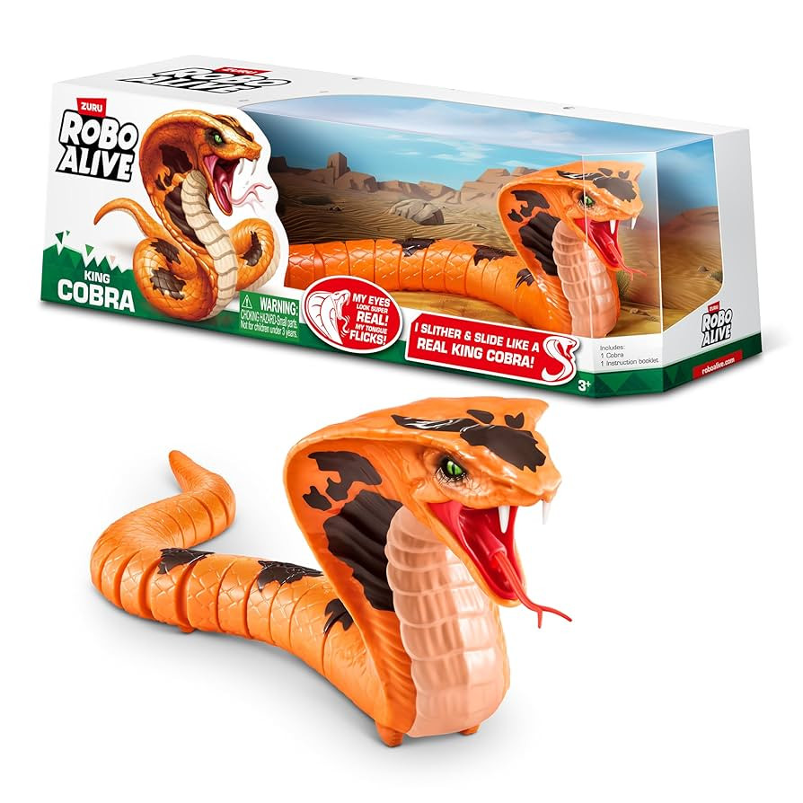 Robo Alive King Cobra by ZURU, Battery-Powered Robotic Moving Snake Toy, Realistic Snake Features... | Amazon (US)