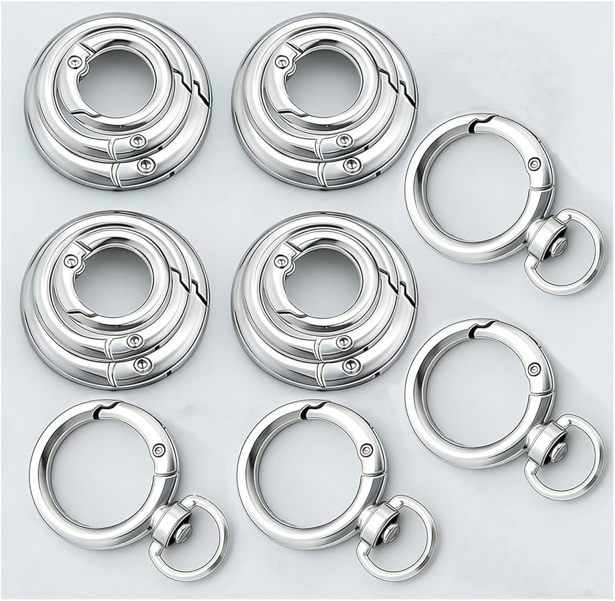 16PCS Metal Spring O Ring Set, Mixed Sizes Round Carabiner Keychain Snap Hooks for Key Rings, Bag... | Amazon (US)