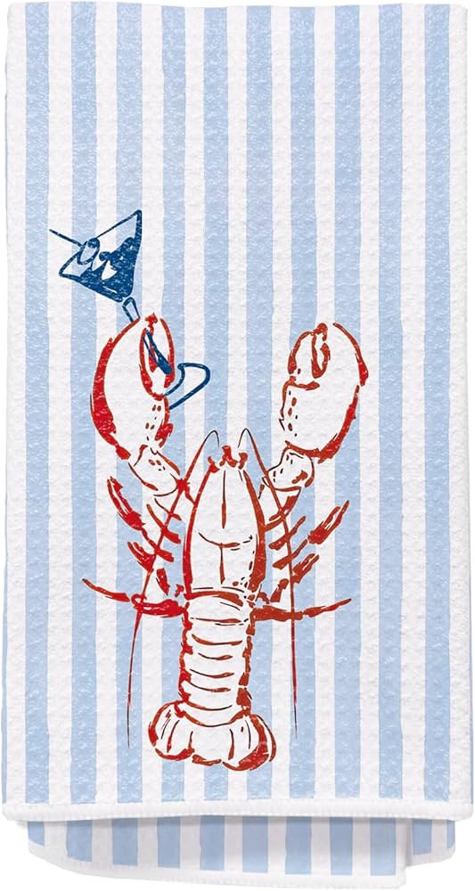 Lobster Decor Towels, Lobste Party Decorations Dish Tea Towels for Kitchen, Coastal Beach Nautica... | Amazon (US)