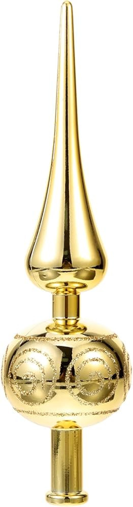 DECHOUS Finial Christmas Tree Topper Gold: 9 Inch Spherical Christmas Tree Top Ornament Plastic X... | Amazon (US)