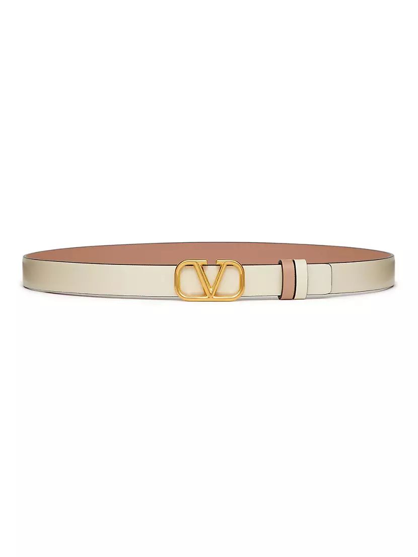Reversible VLogo Signature Belt In Glossy Calfskin 20 MM | Saks Fifth Avenue