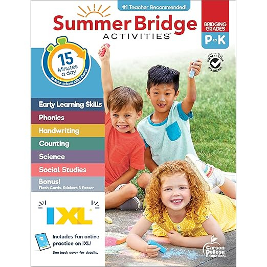 Summer Bridge Activities Preschool to Kindergarten Workbook, Activity Book Ages 4-6 With Math, Ph... | Amazon (US)