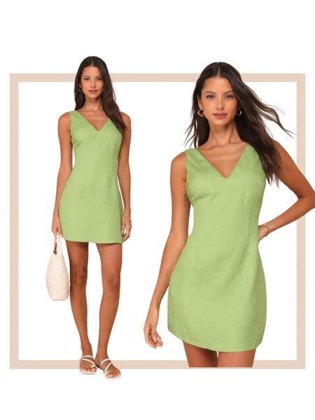 Light green linen summer beach vacation resort mini dresss

#LTKparties #LTKworkwear #LTKtravel