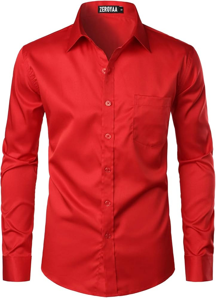 ZEROYAA Men's Urban Stylish Casual Business Slim Fit Long Sleeve Button Up Dress Shirt with Pocke... | Amazon (US)