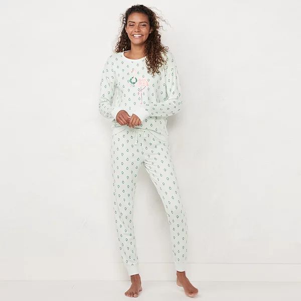 Women's LC Lauren Conrad Extra Soft Pajama Shirt & Pajama Pants Set | Kohl's