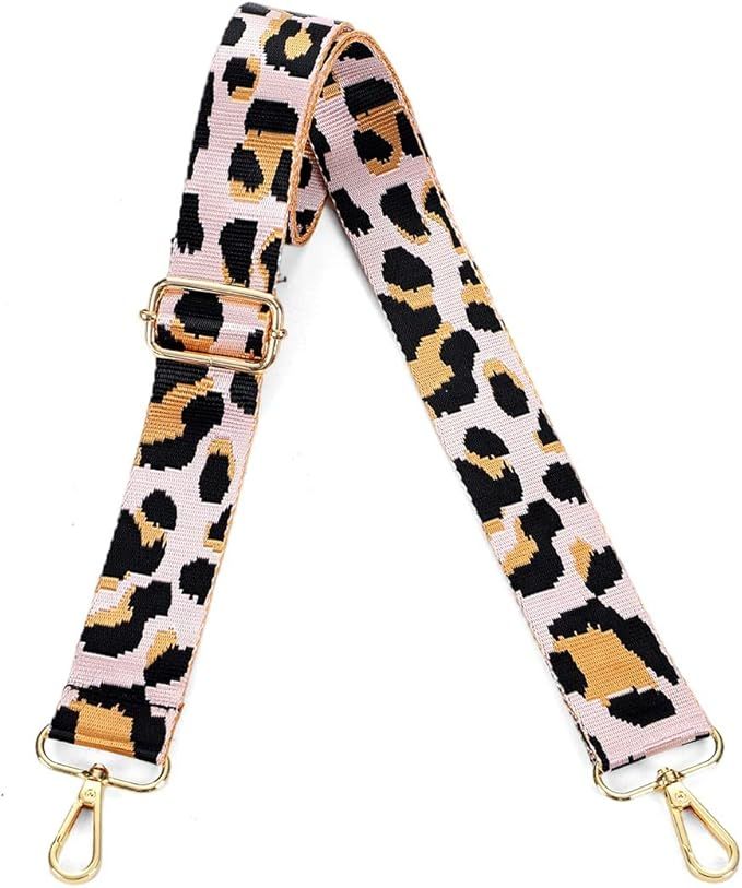 Purse Strap Replacement Crossbody, Pink Leopard Purse Strap for Women Adjustable Bag Straps Repla... | Amazon (US)