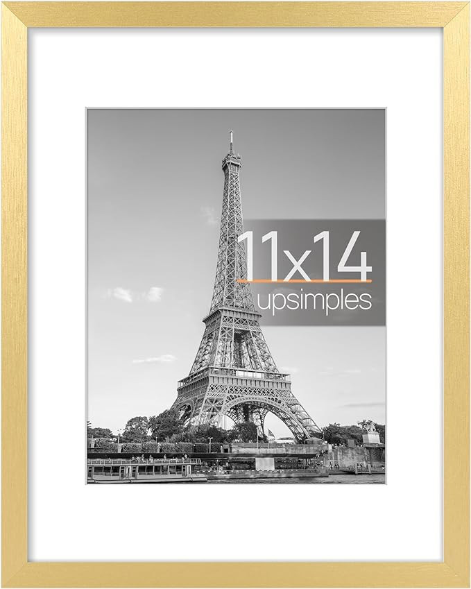 upsimples 11x14 Picture Frame, Display Pictures 8x10 with Mat or 11x14 Without Mat, Wall Hanging ... | Amazon (US)