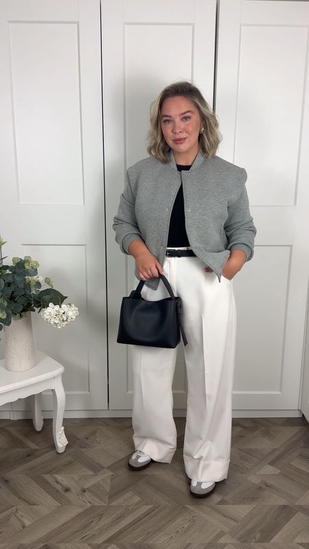 GRWM: to head to the airport for a couple of days in Belfast! Not your typical comfortable airport fit because I’m not getting changed when I’m there.

These trousers are true to size - mine are a size up accidentally and the curve love so slightly roomy (I think my normal size would have been the perfect fit but still love these for a bit more comfort) . I have them in the non curve love too and they’re a bit more snug with the size up so either true to size or size up depending on your shape and how you like the fit.

Bodysuit is ELR style 

Also wearing one coat of Tan Luxe express moose 

Monochrome outfit / spring outfit / midsize outfit 

#LTKmidsize #LTKtravel #LTKspring