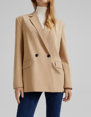 Bershka oversized blazer in camel | ASOS (Global)