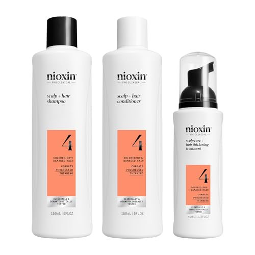 Nioxin Scalp + Hair Thickening System 4 | For Colored or Damaged Hair with Progressed Thinning| With Niacinamide and Biotin | Trial Size | 1 Month Supply | Amazon (US)