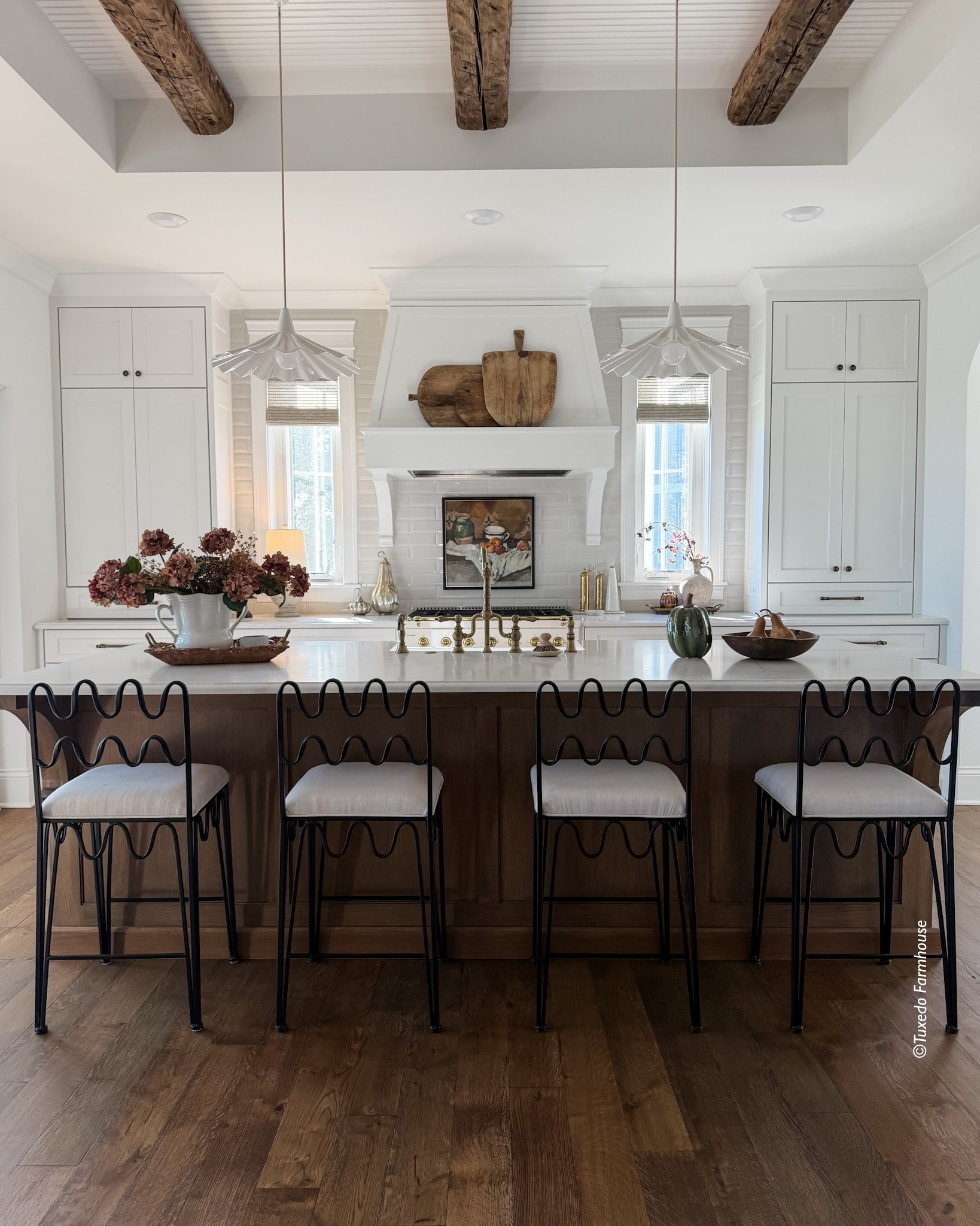 Fall in bloom in my kitchen with pretty faux hydrangeas, pumpkins and gourds. 

My counter stools are from Rachel Donath.

#LTKHome #LTKSeasonal #LTKSaleAlert