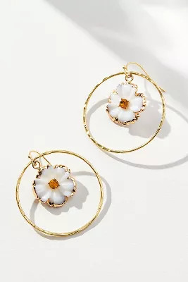 Botanist Abroad Floral Center Hoop Earrings | Anthropologie (US)