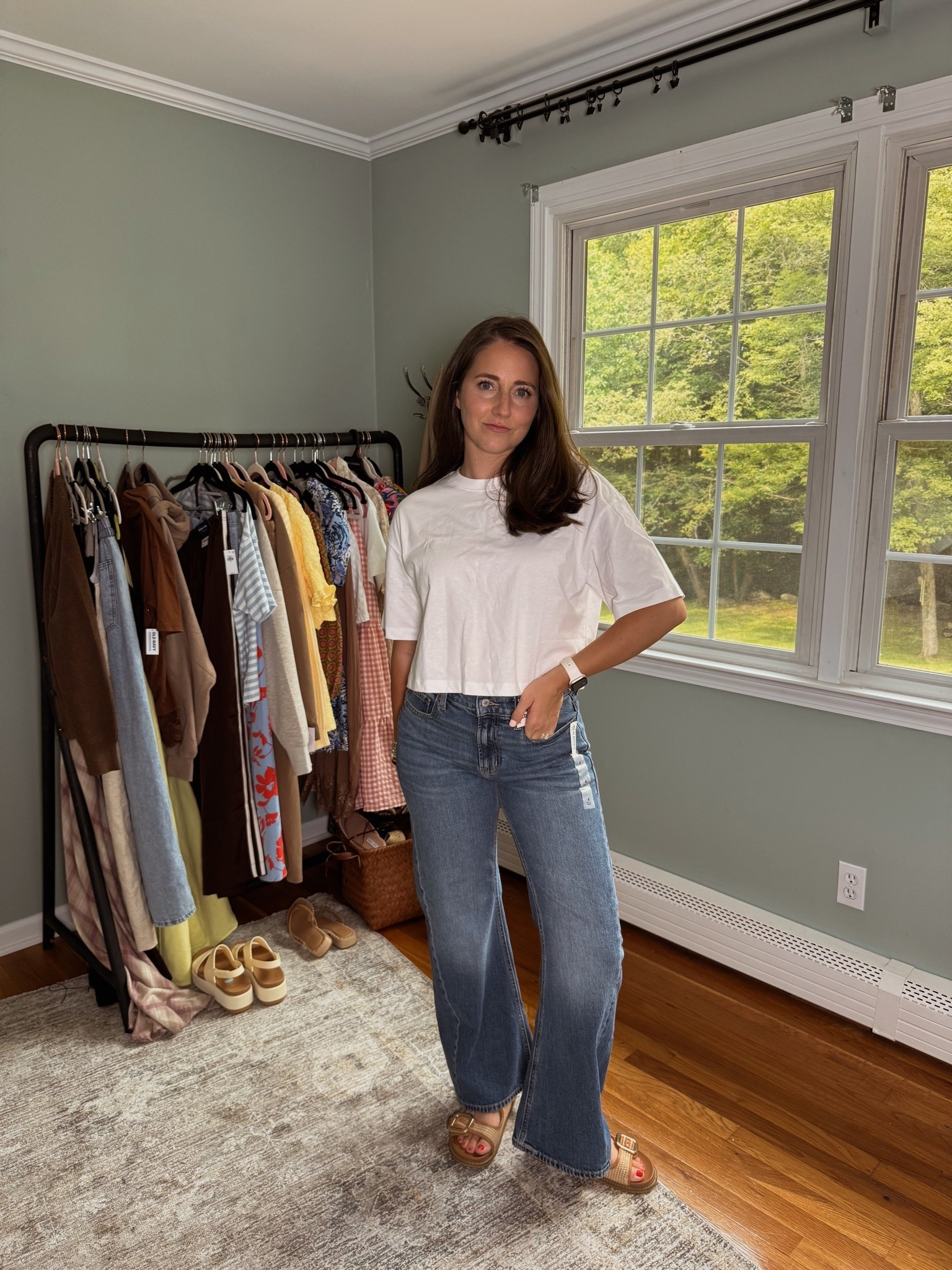 So impressed with these jeans!! I sized up a size from my pre pregnancy size and I feel like they fit really well 

They’re on sale $23!!!

#LTKSaleAlert