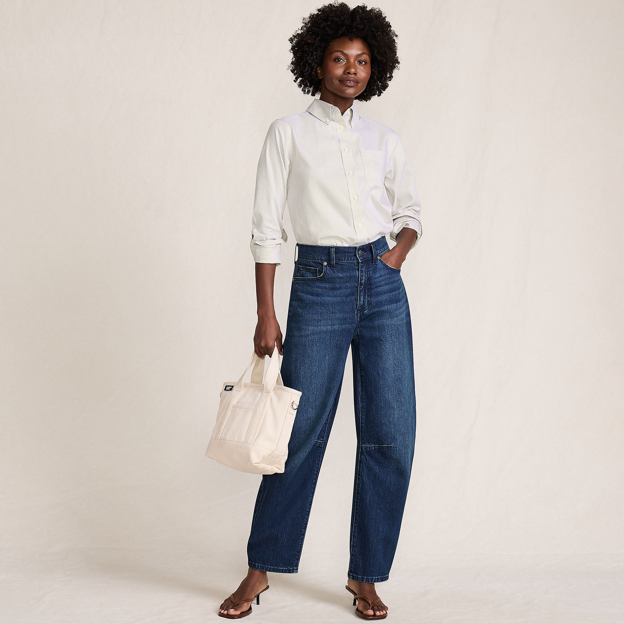 Women's No Iron Pinpoint Mens Fit Shirt | Lands' End (US)