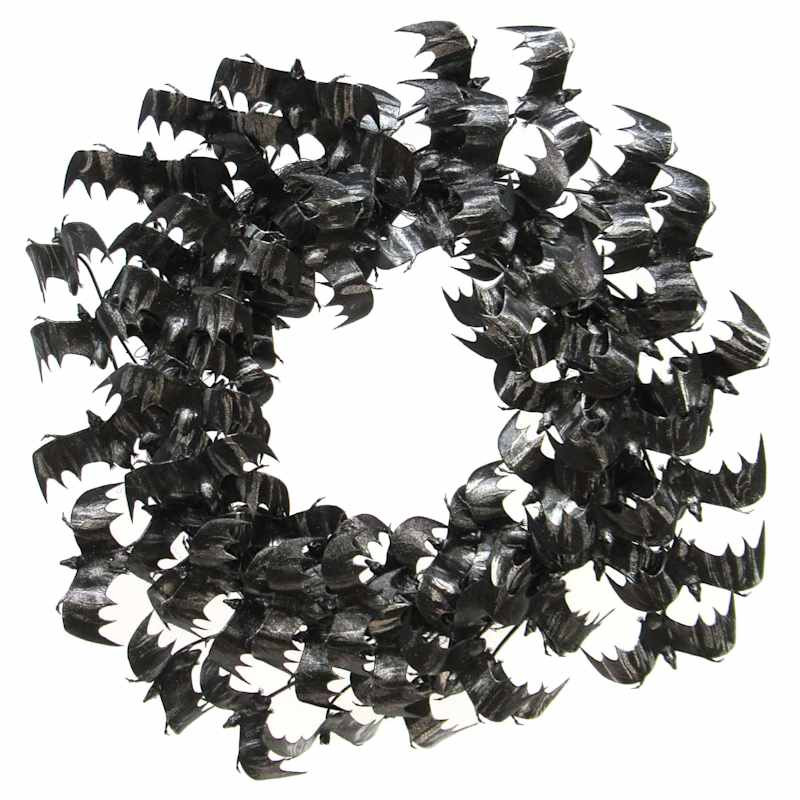 Black Bat Wreath, 24" | At Home