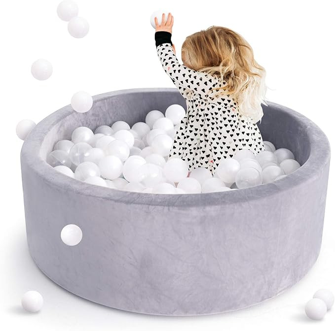 little dove Kiddie Ball Pit Pool Playpen - Indoor Playpen Premium Handmade Kiddie Balls Pool-Grey | Amazon (US)