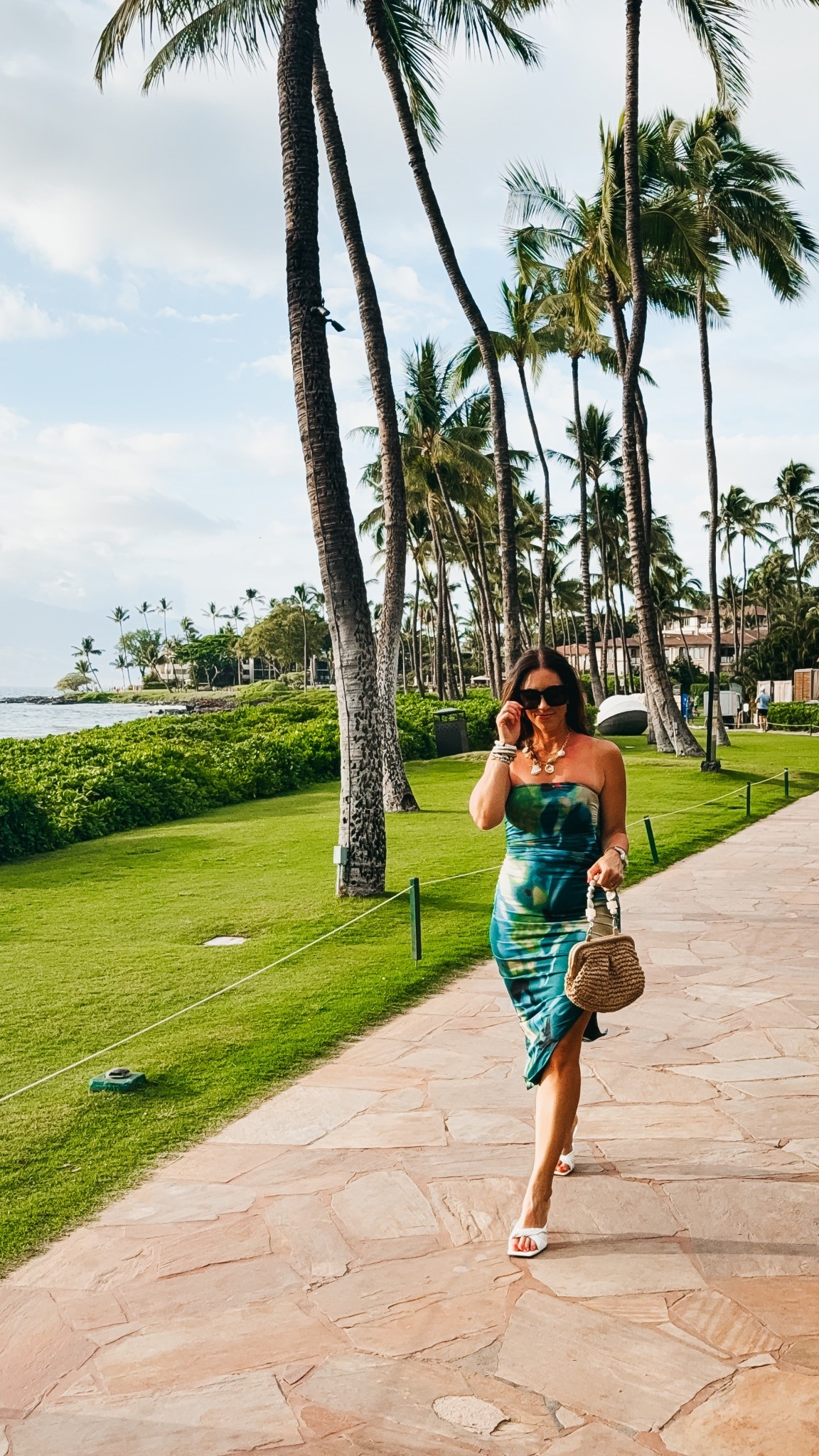 Vacation Outfit! Strapless midi dress with blue & green abstract print! 💚🌊 // wearing size small 

Vacation dinner dress, vacation dress, Maui vacation outfit, Amazon fashion 

#LTKOver40 #LTKStyleTip #LTKFindsUnder50