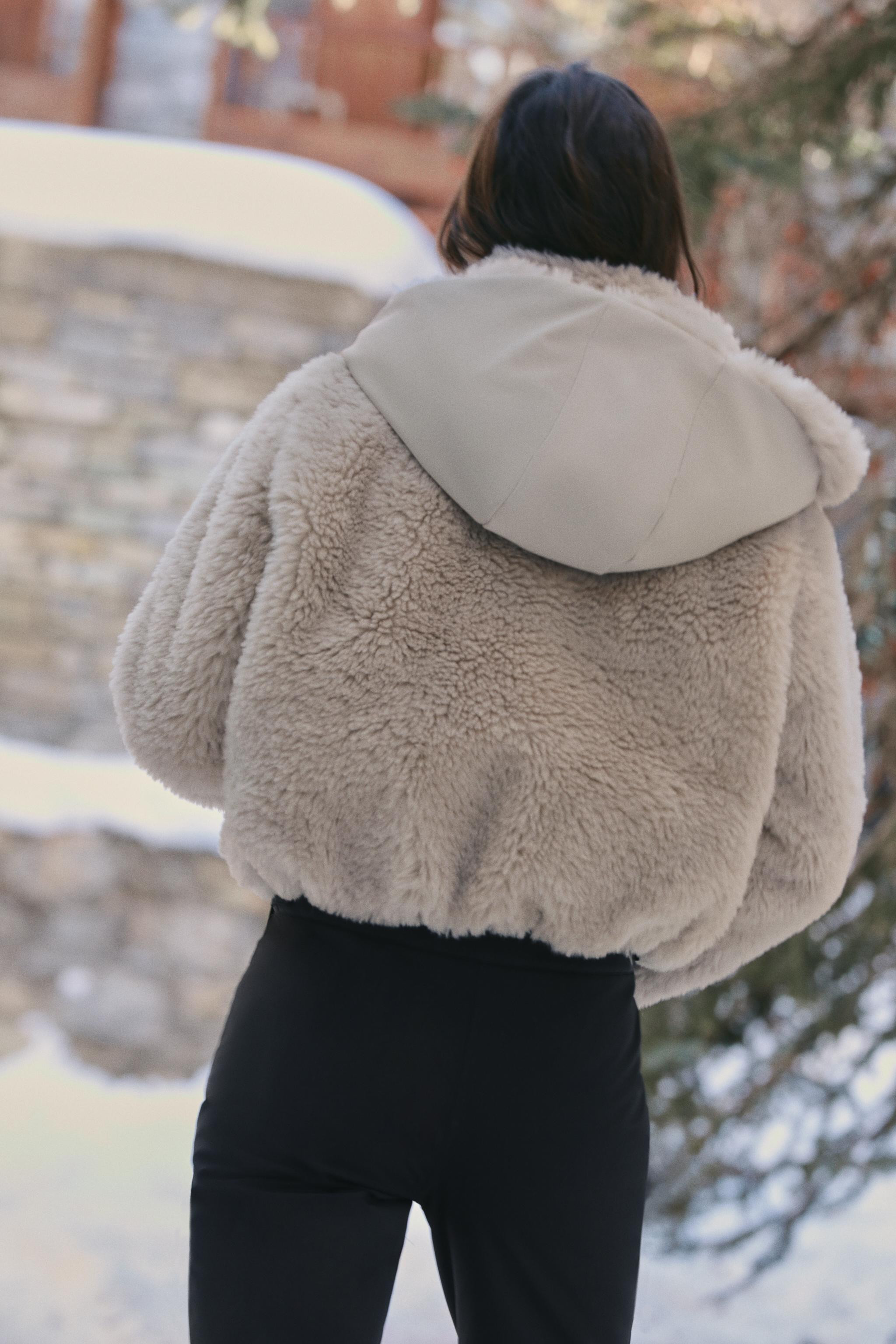 SHORT FAUX FUR HOODIE RECCO® TECHNOLOGY SKI COLLECTION | Zara US