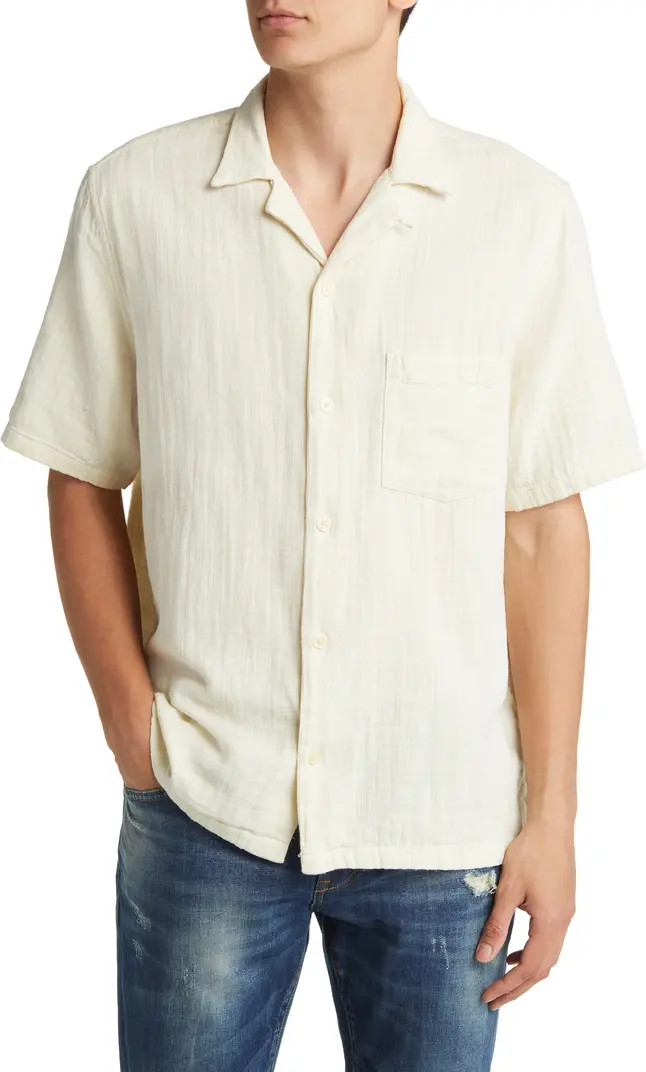 AllSaints Vedra Relaxed Fit Short Sleeve Cotton Button-Up Shirt | Nordstrom | Nordstrom