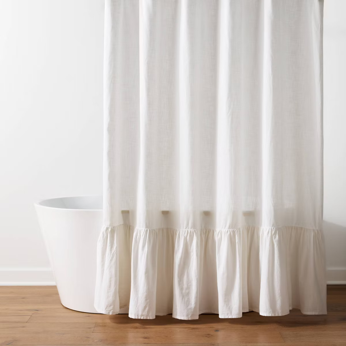 72"x72" Valentine's Day Ruffle Cotton Shower Curtain White - Threshold™ | Target