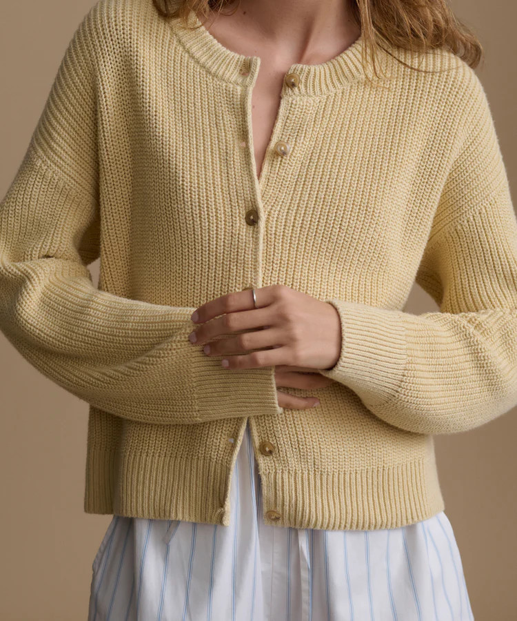 Cotton Hayes Crewneck Cardigan | Jenni Kayne