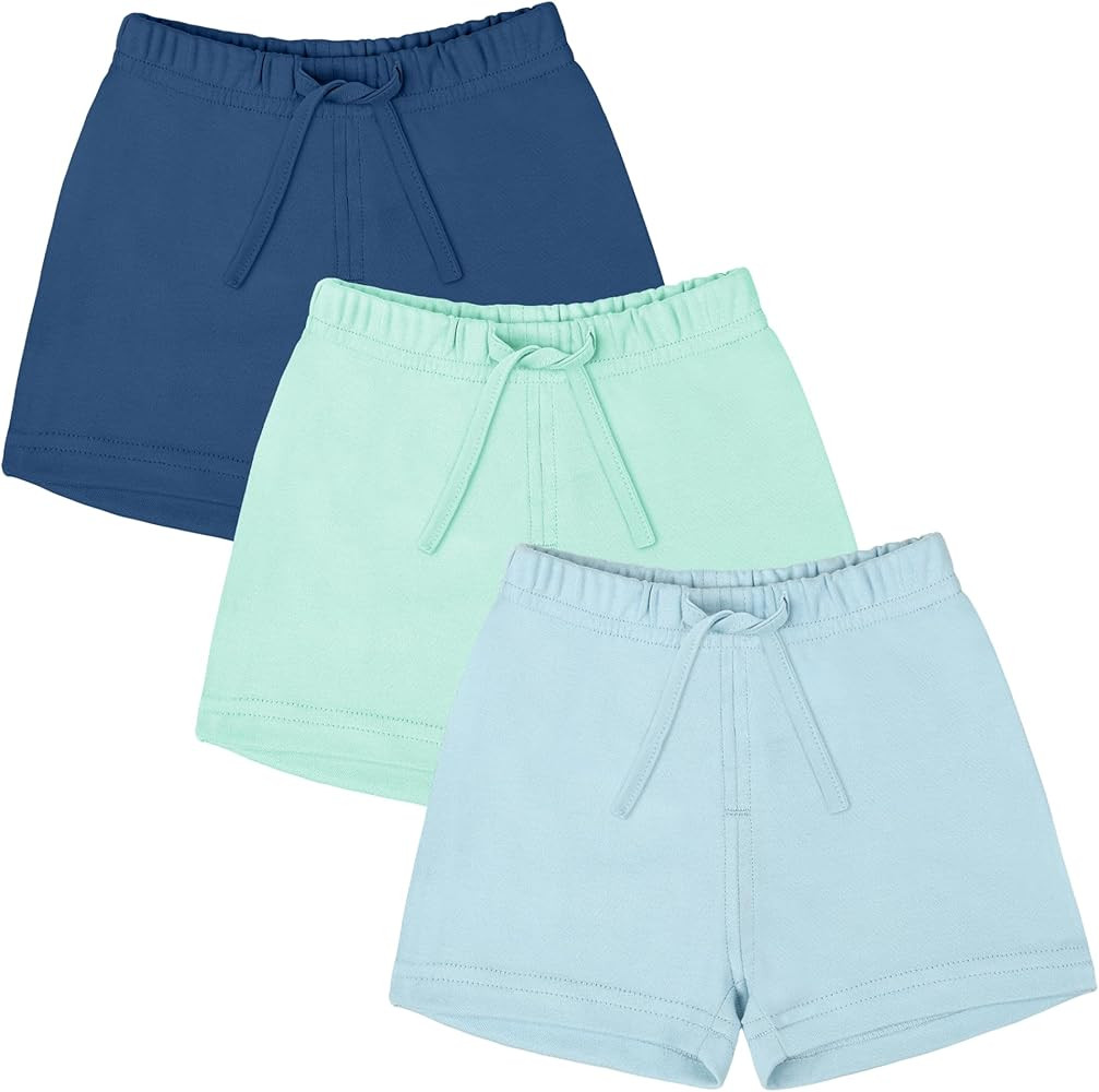 Ruisita 3 Pack Unisex Baby Toddler Cotton Shorts with Drawstring Baby Pull-on Solid Shorts Soft C... | Amazon (US)