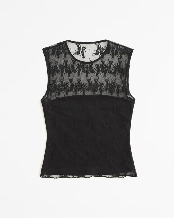 Lace Draped Shell Top | Abercrombie & Fitch (US)