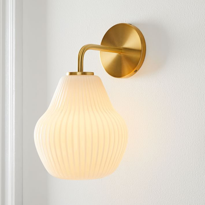 Sculptural Glass Ribbed Sconce (7.5") | West Elm (US)