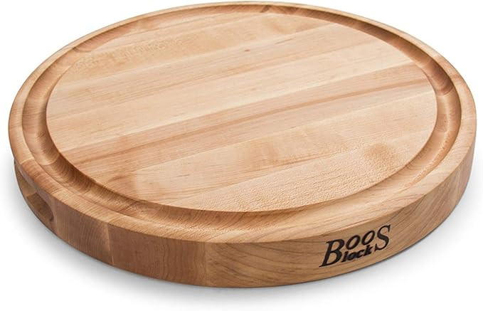 John Boos Block CB1051-1M1515175 Maple Wood Round Cutting Board with Juice Groove, 15 Inches Roun... | Amazon (US)