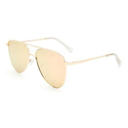 Gold Peach Mirror Aviator Sunglasses by Le Specs | Amazon (US)