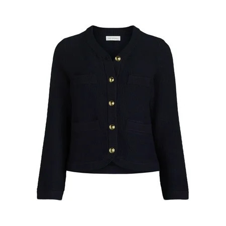 Free Assembly Women’s Welt Pocket Cardigan Sweater, Lightweight, Sizes XS-XXL | Walmart (US)