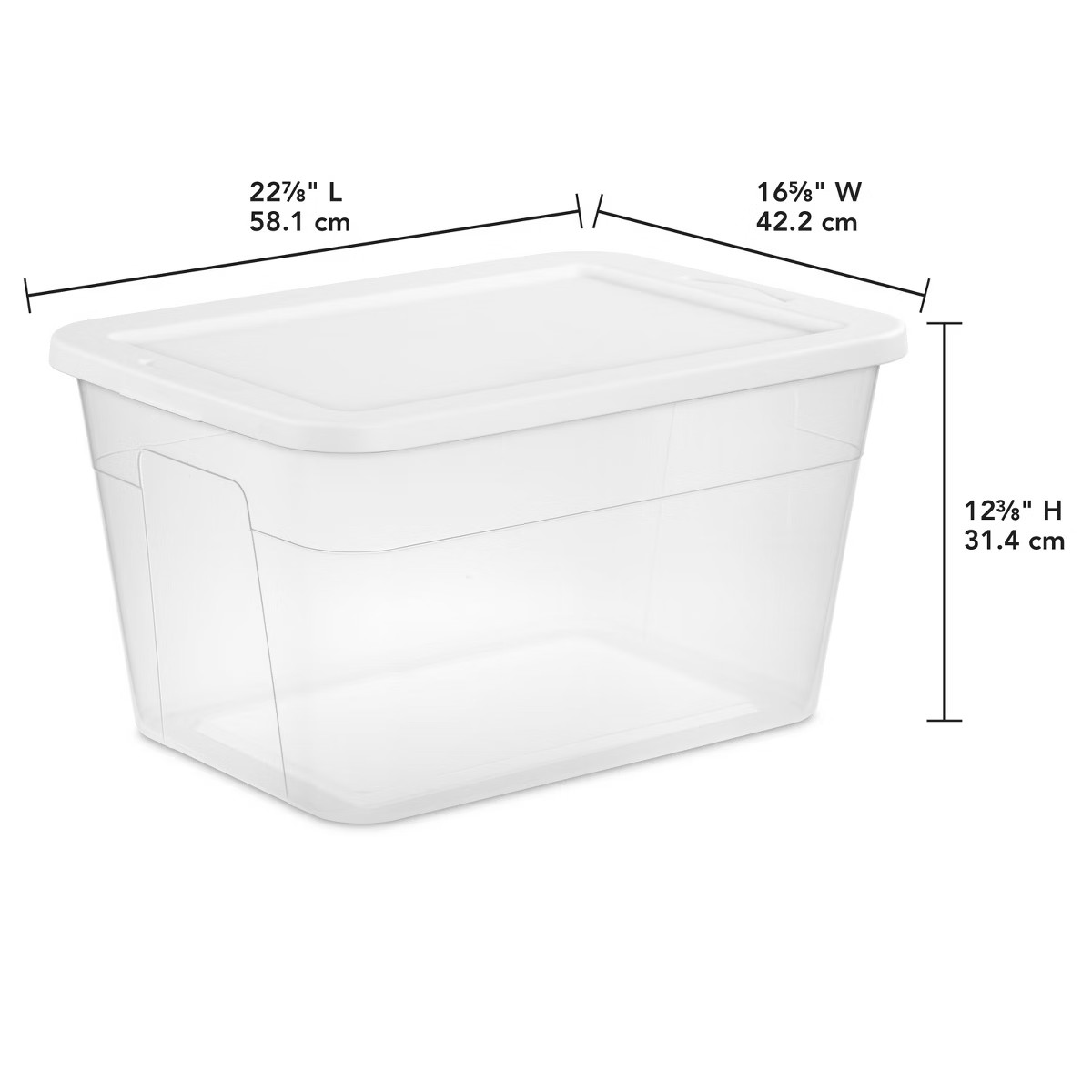 56qt Clear Non-Latching Storage Box with White Lid - Brightroom™ | Target