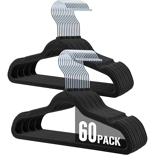 Mr. Pen- Kids Velvet Hangers, 60 Pack, Black, Baby Clothes Hangers for Closet, Baby Hangers for C... | Amazon (US)