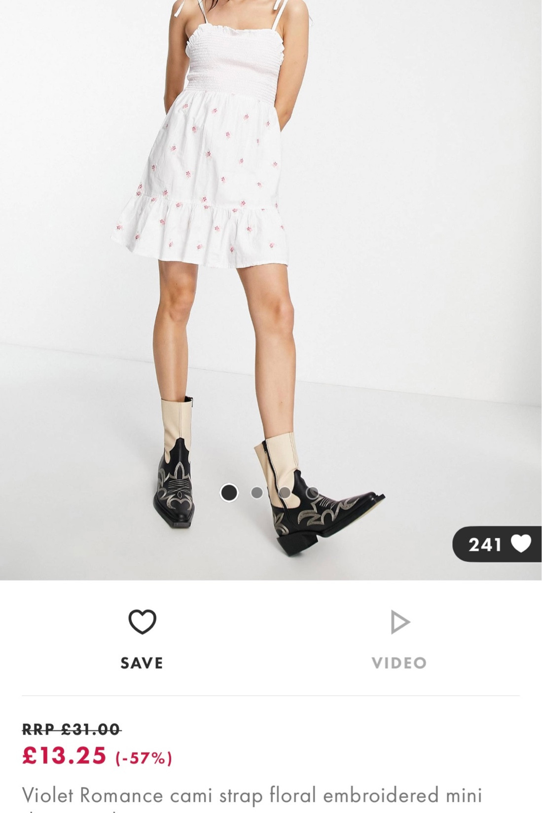 Shirred bust cami dress