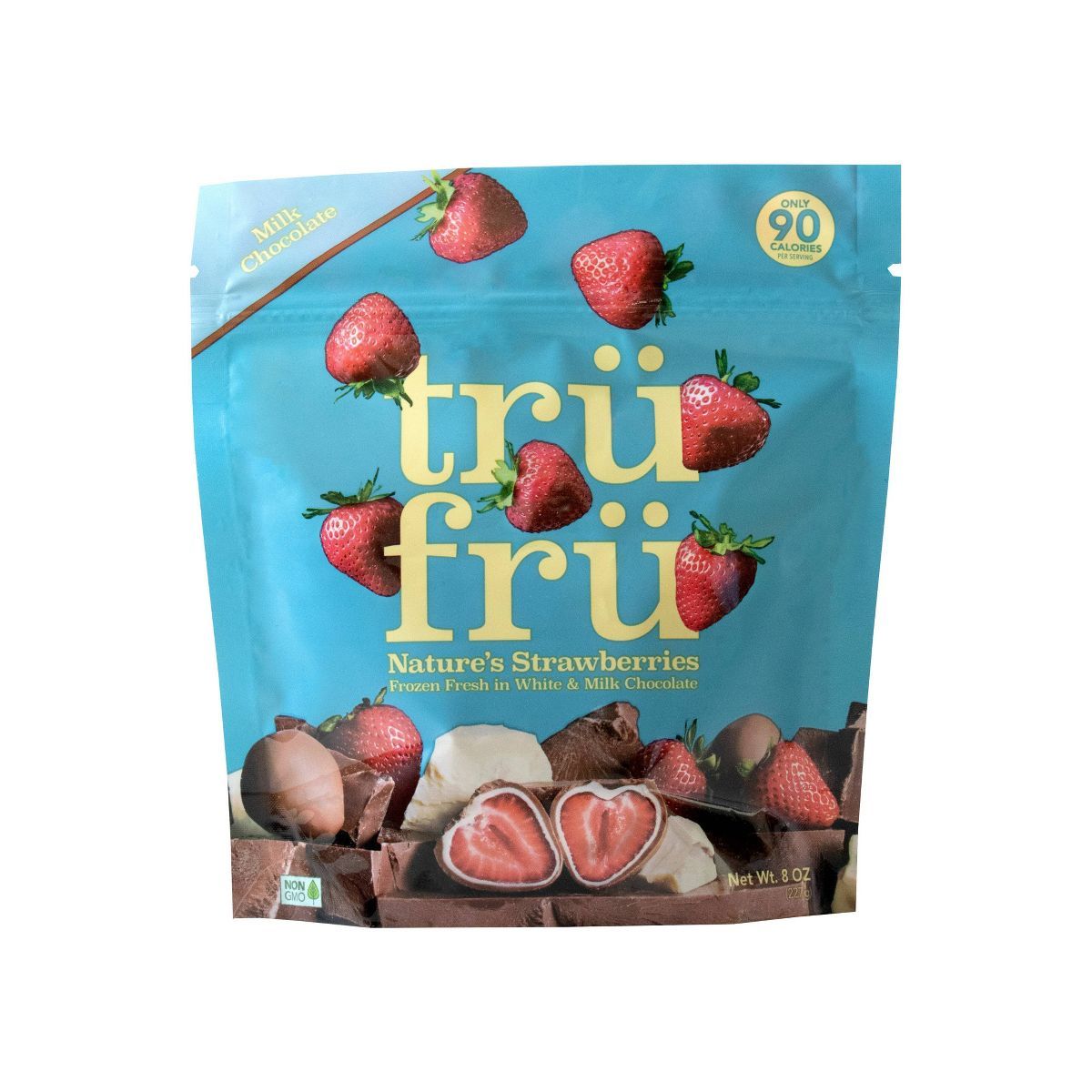 Tru Fru White and Milk Chocolate Frozen Strawberries - 8oz | Target