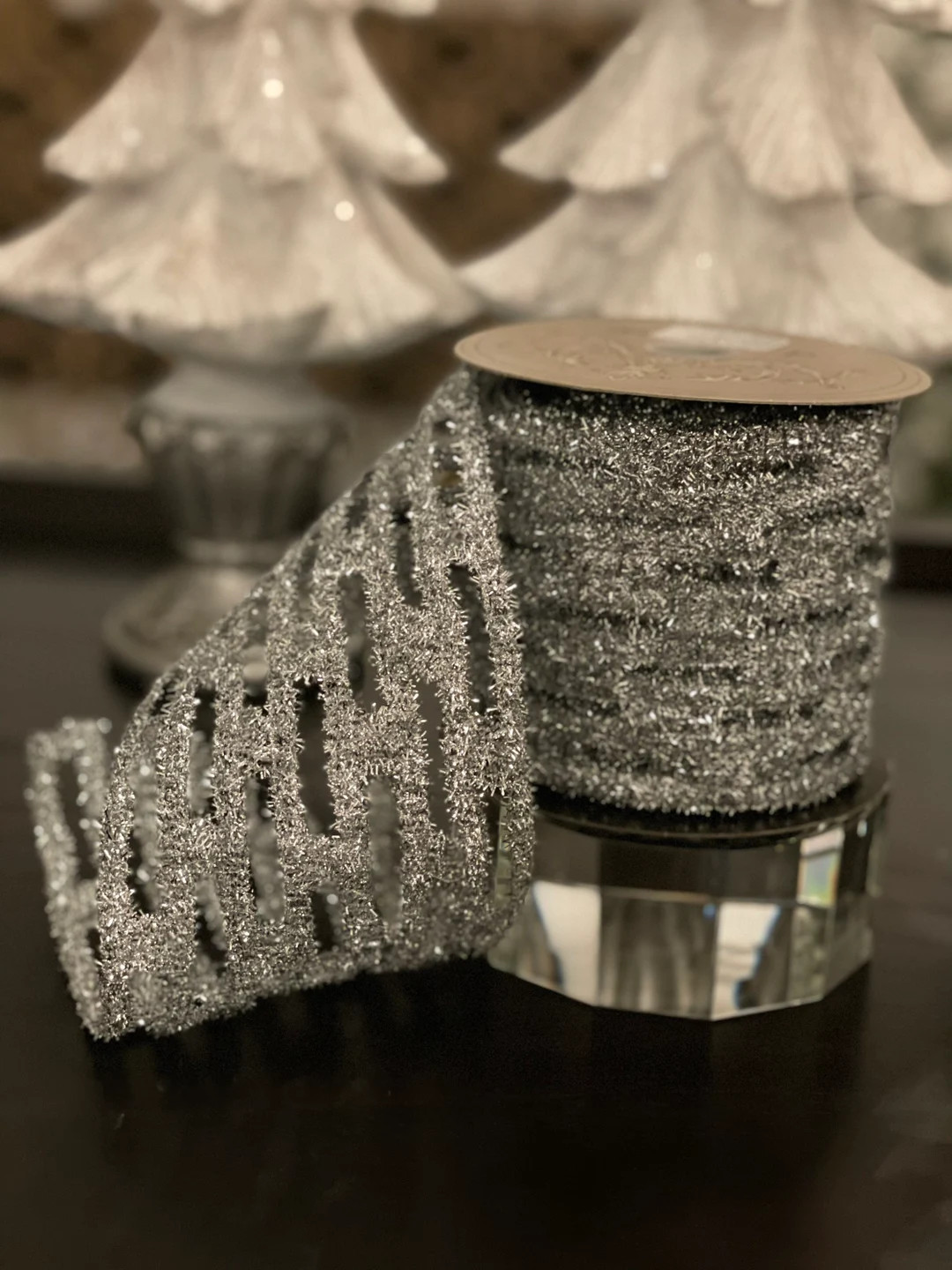 Designer Tinsel Link Stretch Silver Ribbon. 4x 10 Yards. - Etsy | Etsy (US)