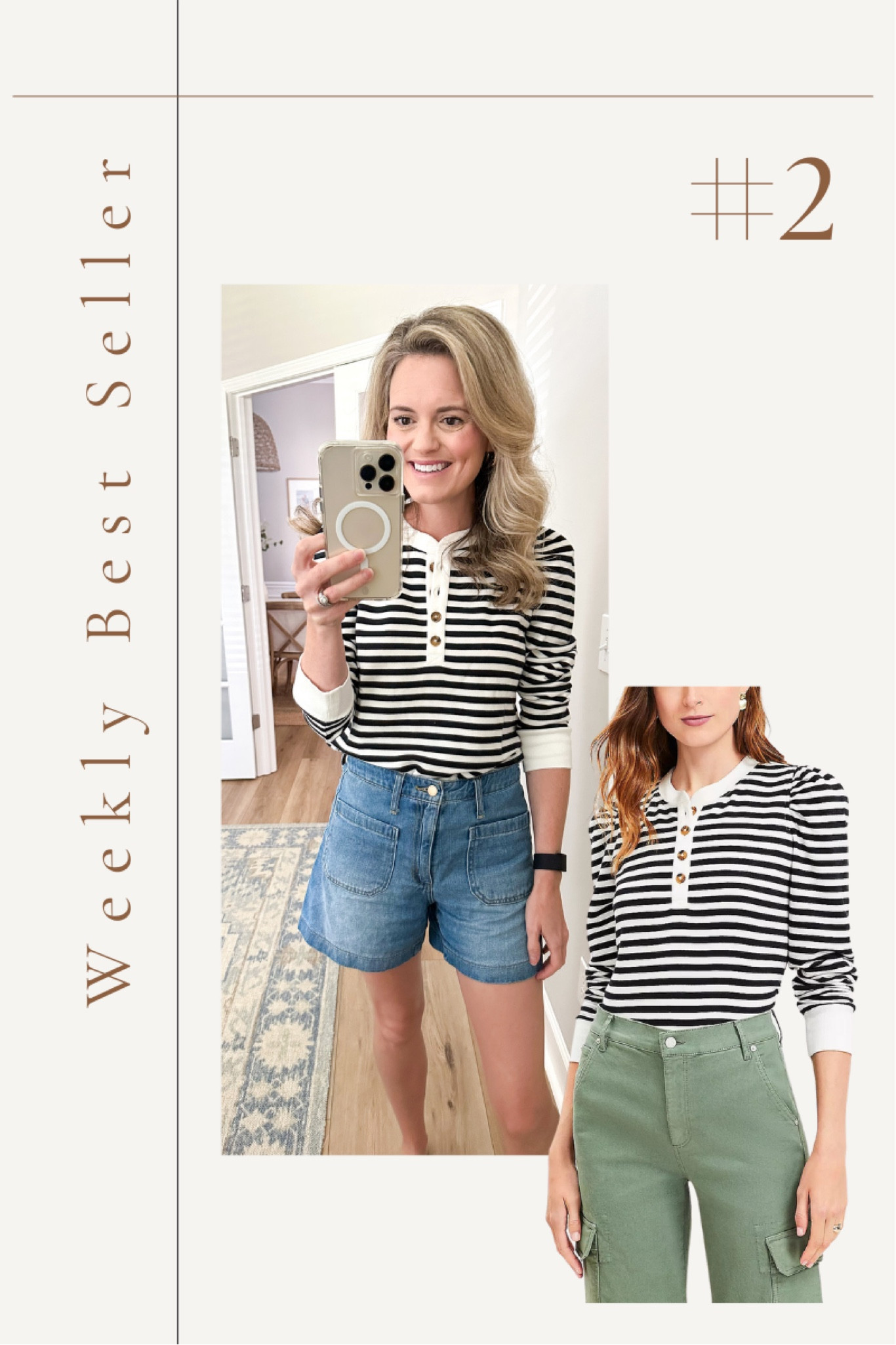 Striped Henley tee with the best button detail. 

#LTKfamily #LTKfindsunder50 #LTKSeasonal