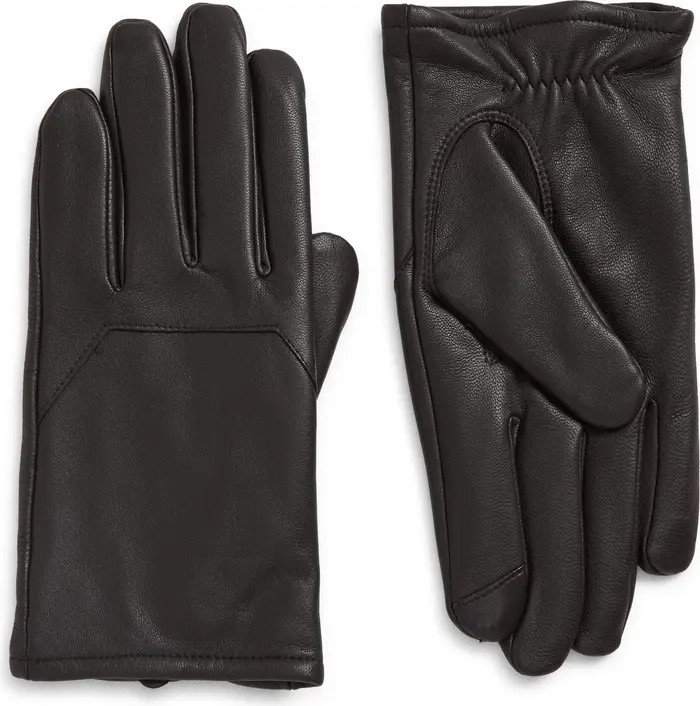 Men's Faux Fur Lined Leather Gloves | Nordstrom