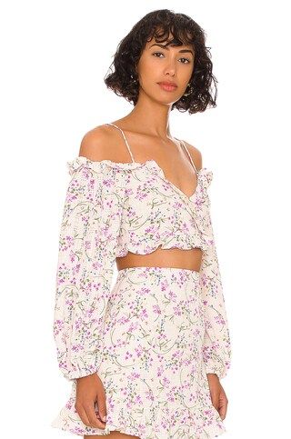 MORE TO COME Caroline Ruffle Top in Purple Floral from Revolve.com | Revolve Clothing (Global)