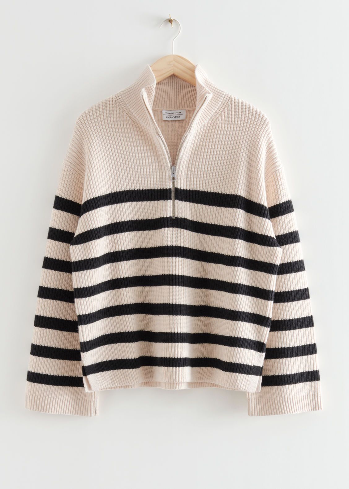 Half-Zip Sweater - Black/Cream Stripes - & Other Stories GB | & Other Stories (EU + UK)