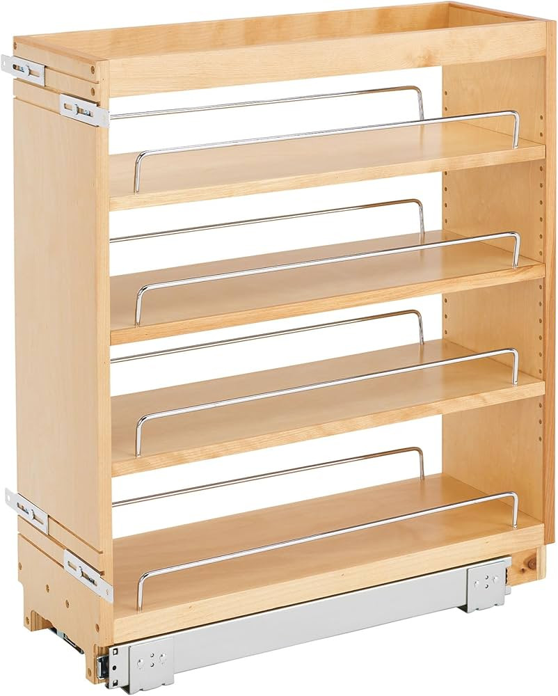 Rev-A-Shelf 8" Pullout Kitchen Cabinet Storage Organizer Slide Out Pantry Spice Rack with Adjusta... | Amazon (US)